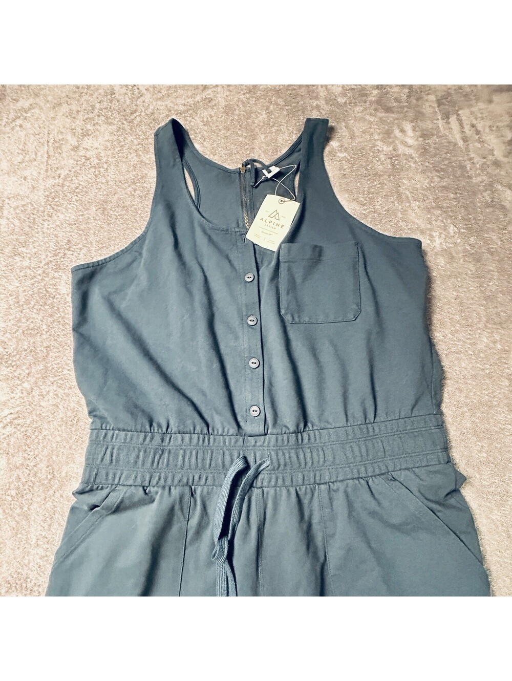 NWT Alpine Design Womens Ranger Jumpsuit XL Stormy Blue Athleisure